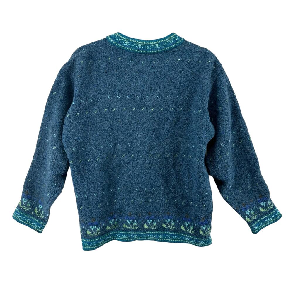Harley of Scotland Vintage Merino Wool Blend Nordic Cardigan Women's Sz M - Picture 3 of 11